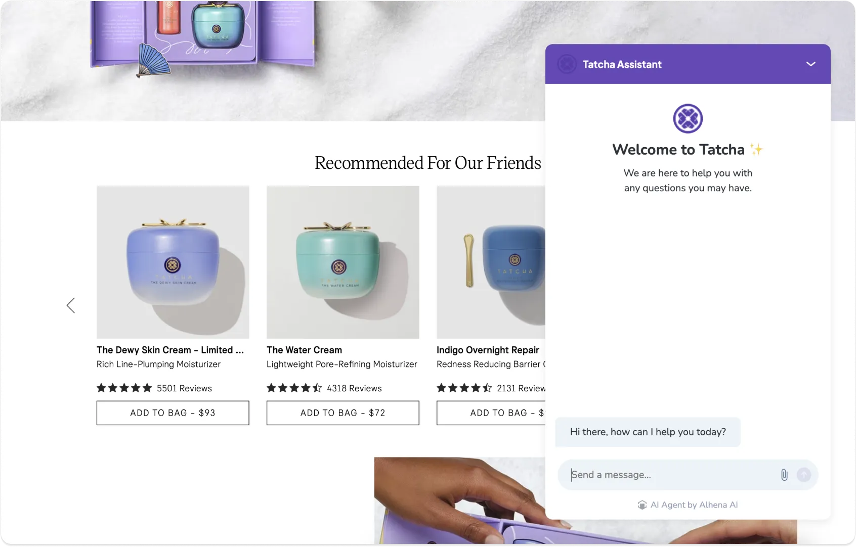 Tatcha Shopping AI Experience